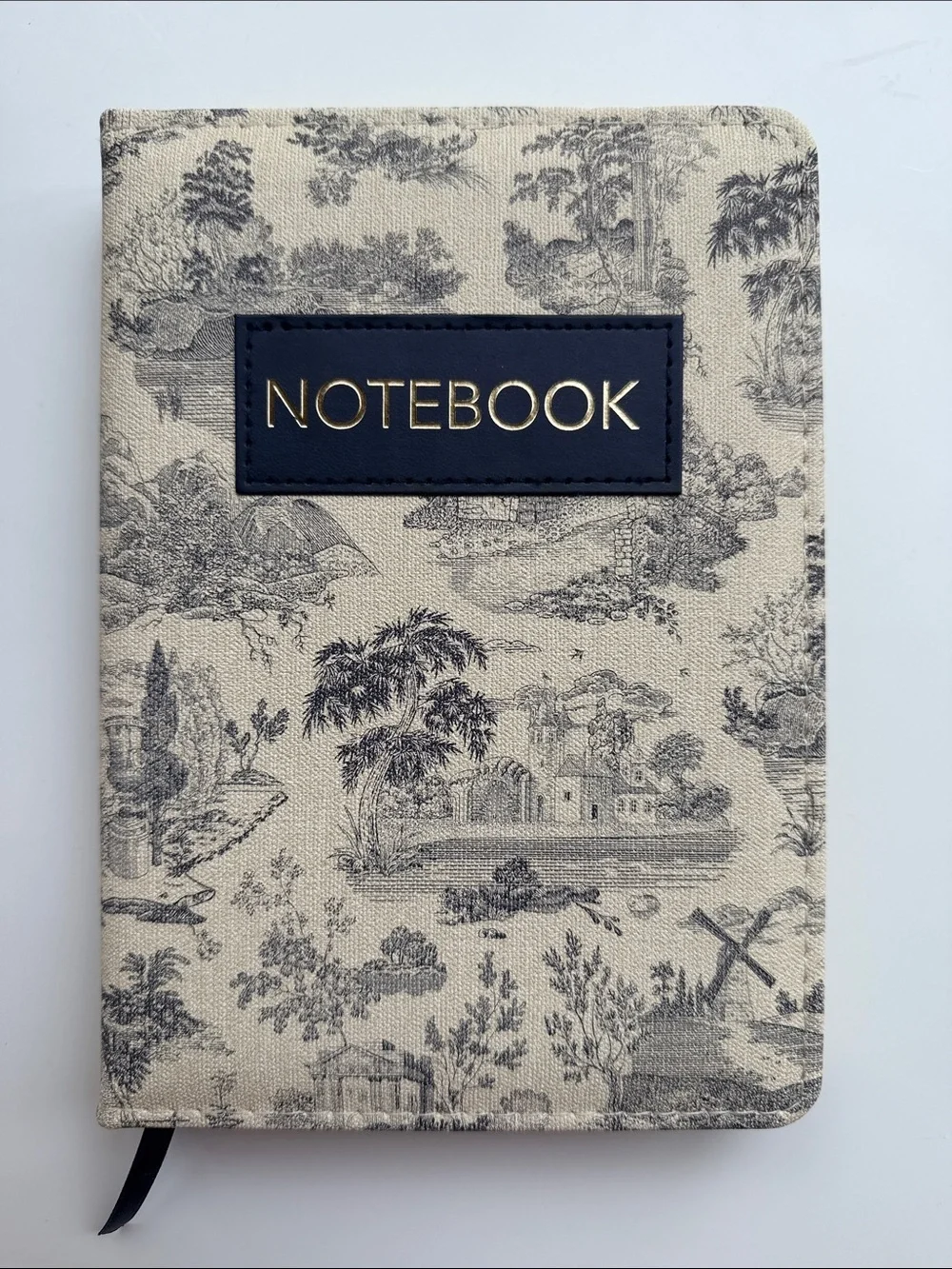 Onedesign Home Toile de Jouy Notebook Gold Gilded Edges Hardcover Journal